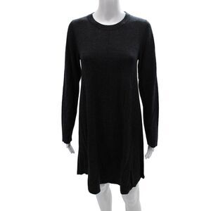 Repeat Women Sweater Dress Gray 100% Merino Wool Long Sleeve Crew Neck Size XS